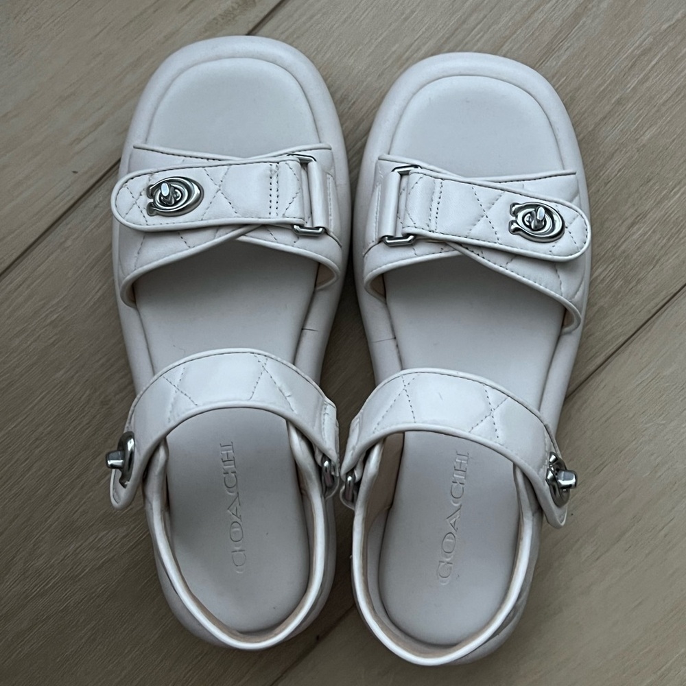 Coach leather Peyton sandals platform